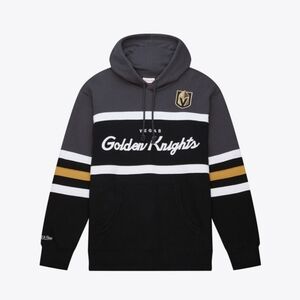 Vegas Golden Knights Black Head Coach Pullover Hoodie Mitchell and Ness Men's Sm